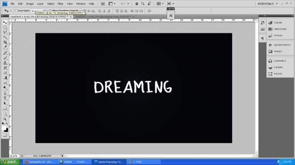 Creation of typography: Step 2